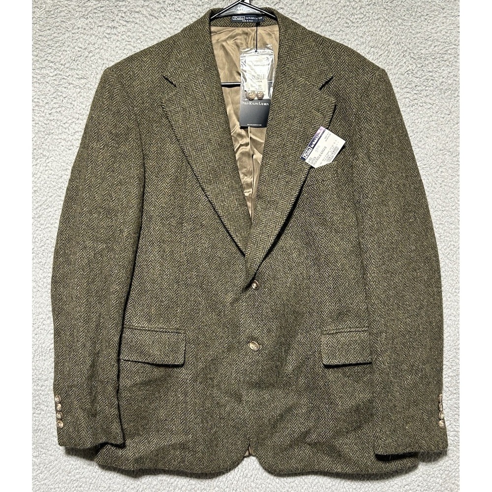 Polo Ralph Lauren Garrison Coat 44R Wool Alpaca Herringbone Italy Blazer NWT